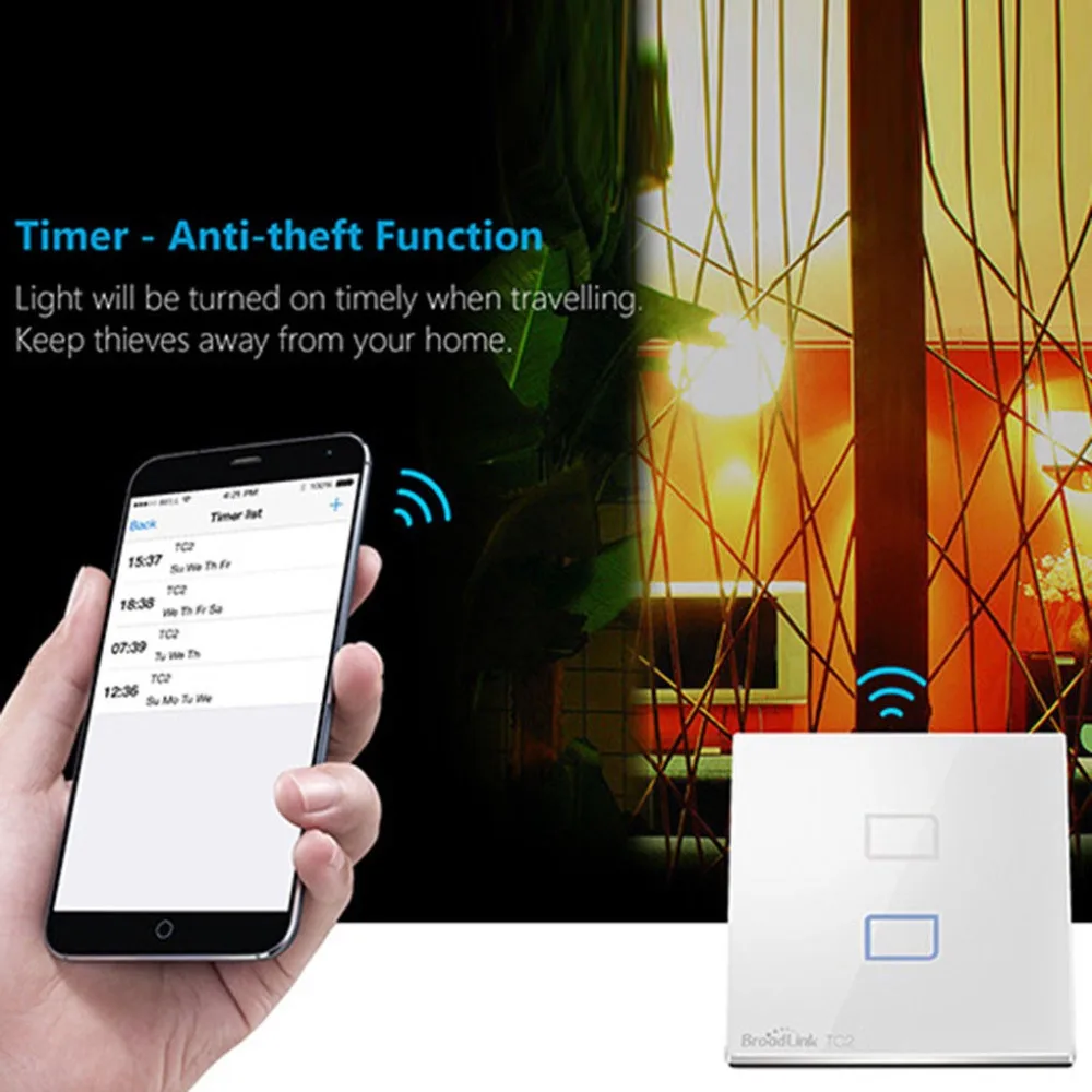 Broadlink TC2/TC2S/TC3 Wi Fi Великобритании ЕС США светильник настенный выключатель