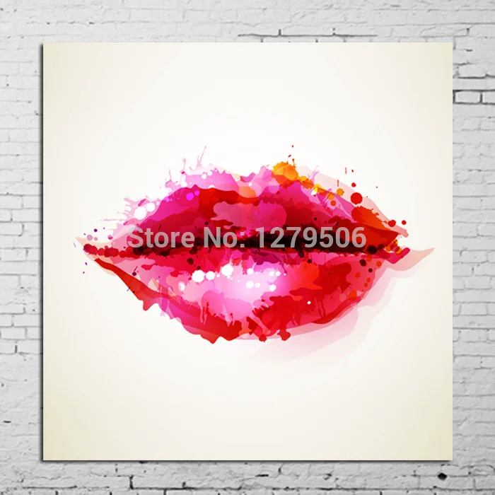 

professional aritist Hand Painted Impressionist Painting Modern Abstract Red Lips Oil Painting On Canvas Kitchen Home Picture