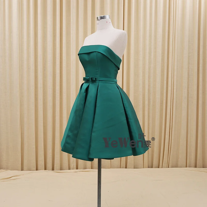 2019 Green Bow Pink Purple Blue Girls Short Cocktail Dresses Mini Sexy Party Gown robe de cocktail feestjurken coctail dress | Свадьбы и