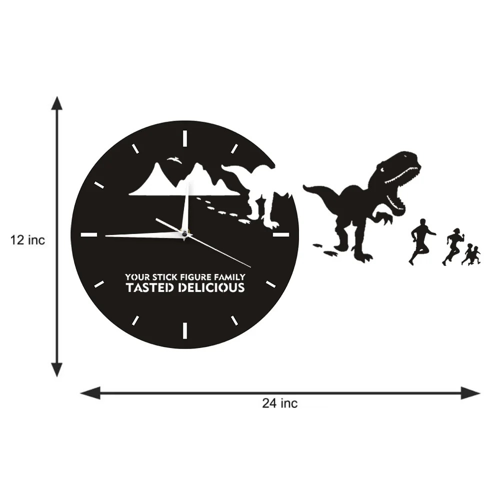 Настенные часы с динозаврами изображение семьи едящая палочка T Rex Your Stick вкусные