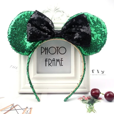 Headband 9 Головная повязка для девочек с блестками и бантом; головной убор; оголовье для девочек уши Минни-Маус; повязки для волос на день рождения; Детские Модные аксессуары для волос - Цвет: Headband 9
