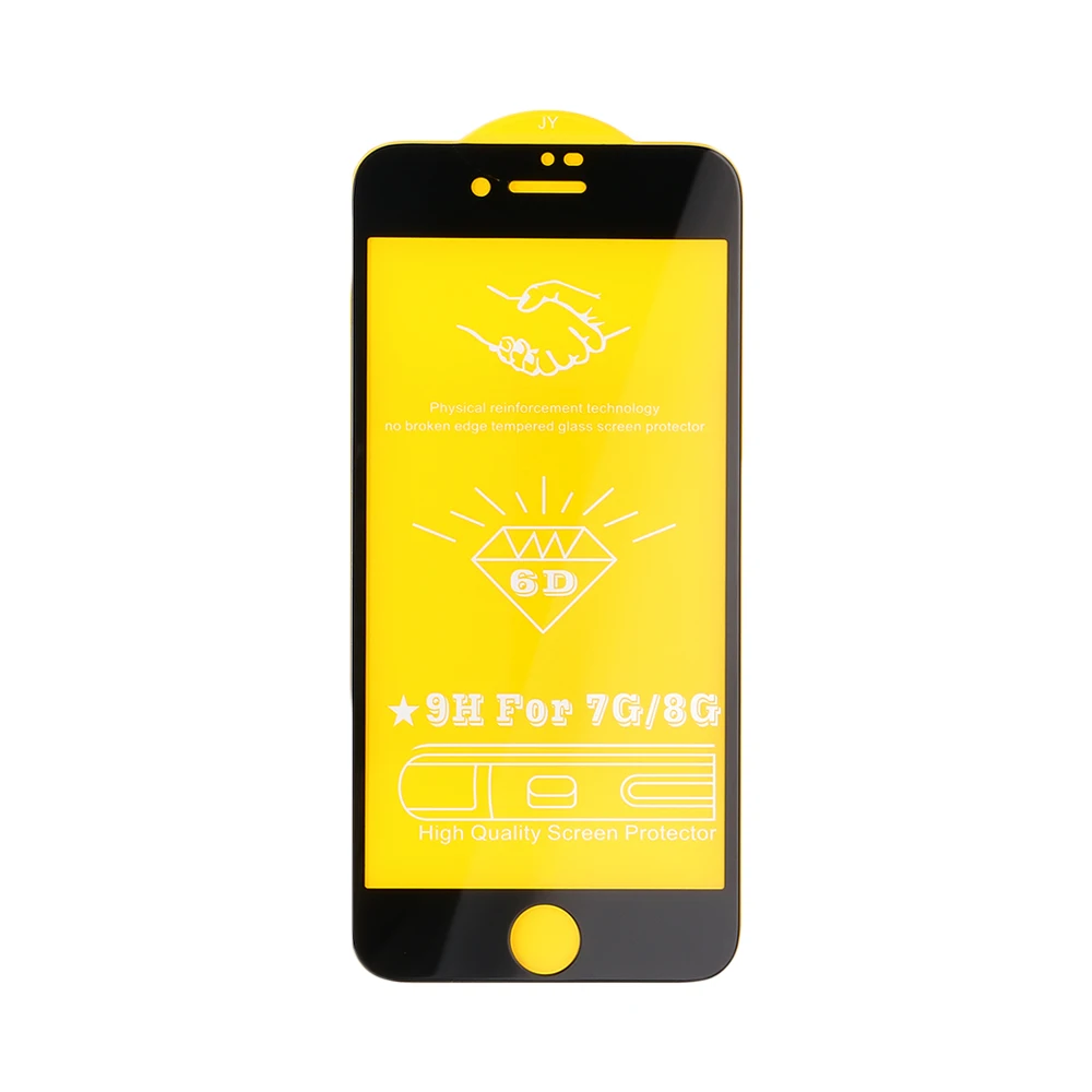 Black for iPhone7 8 ET 6D изогнутое закаленное стекло для iPhone X/8/7/6/6 S Plus полное покрытие протектор экрана Ультра тонкое Защитное стекло для телефона 2 цвета - Цвет: Black for iPhone7 8
