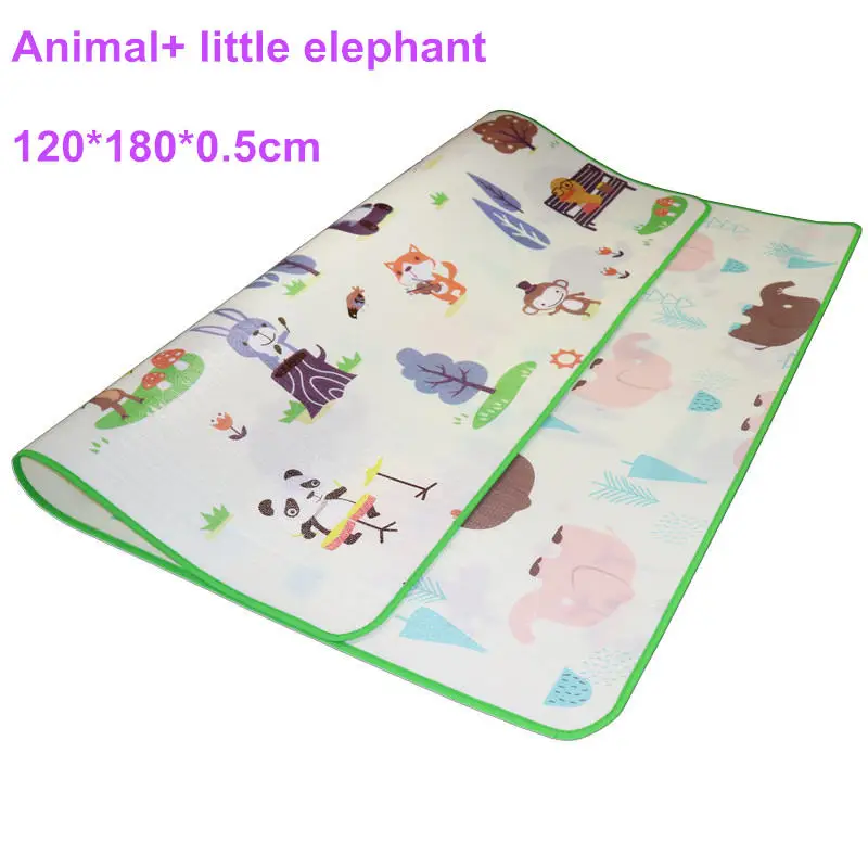 elepahnt 120-180 Детский игровой коврик для ползания, 200*180*0,5 см, двойная поверхность, образовательный алфавит, коврик в форме животного, Детский водонепроницаемый коврик, развивающий коврик - Цвет: elepahnt 120-180