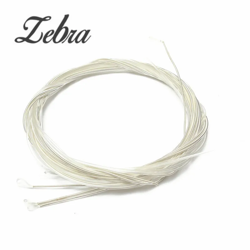 Zebra 6 шт./партия гитарные струны нейлоновые Серебрянные набор супер светильник для акустической гитары Музыкальные инструменты Запчасти Аксессуары