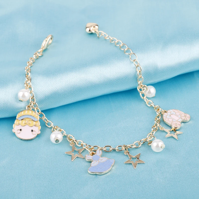 Cartoon Charm Bracelet girl cute skirt Pearls star Chain Wristlet Bangles Bracelets Jewelry femme Gift | Украшения и аксессуары