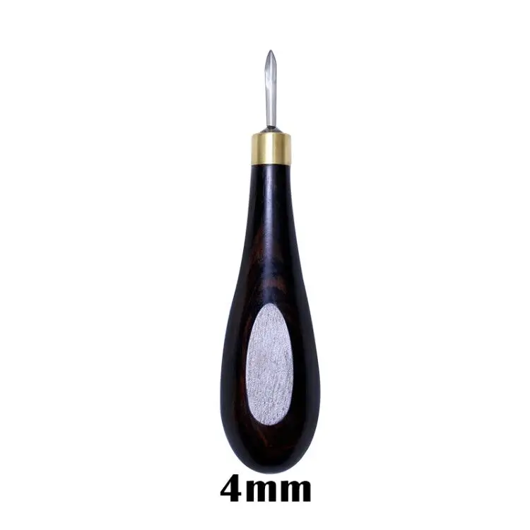 4mm LMDZ 1 шт. Blackwood Алмазная форма шило черное дерево шитье из кожи Awl наборы ручной работы швейные инструменты DIY Stitcher Taper - Цвет: 4mm