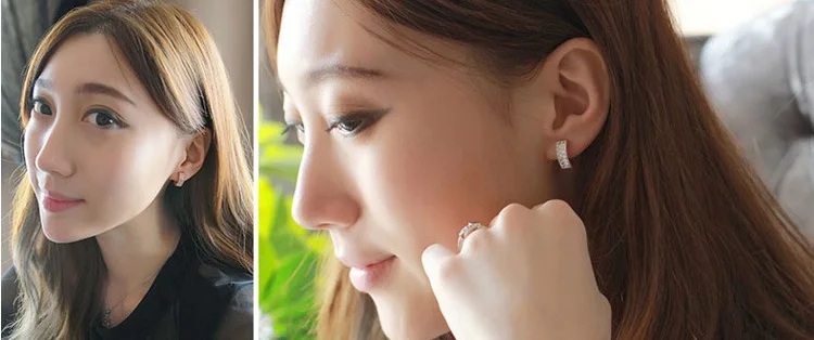 Серьги Uloveido в форме сердца с камнями серьги для женщин серебряного цвета