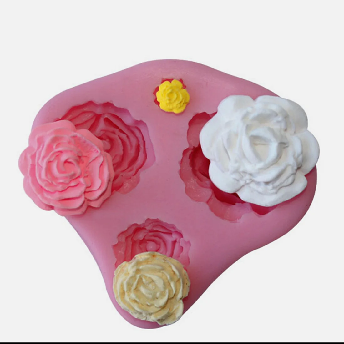 4 размера Нежные розы цветок силиконовая форма Сахар ремесло украшения торта