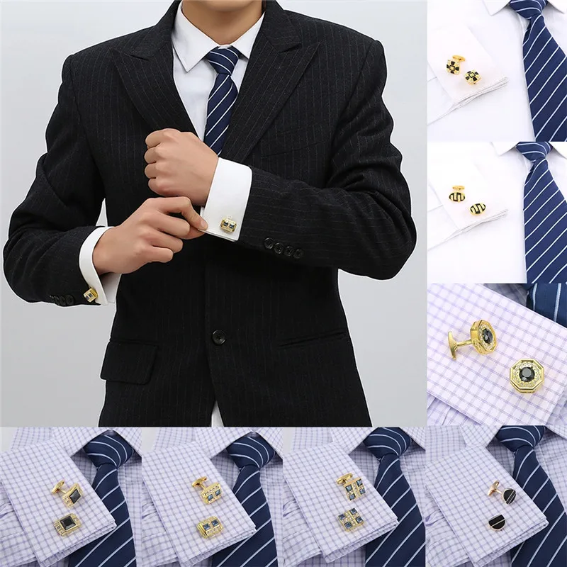 High-end Men's Shirts Cufflinks Collection Accessories Classic Man Fashion Design Carving Luxury Cufflink Buttons 9 Styles | Украшения