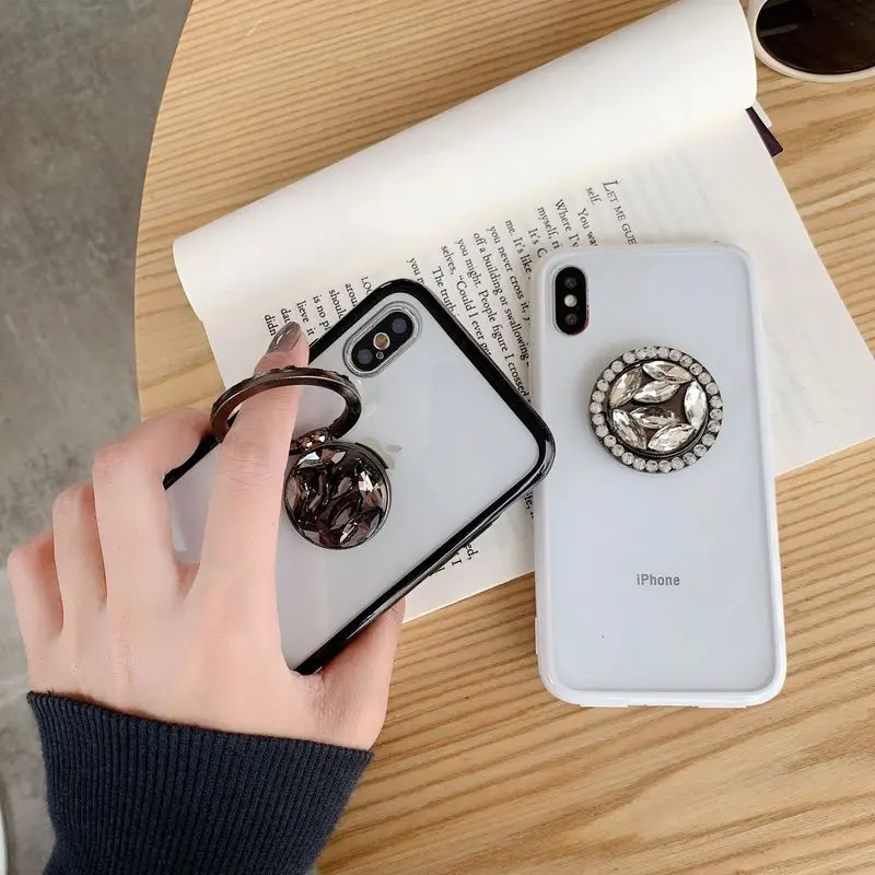 Роскошный прозрачный чехол для телефона iPhone X 8 7 6 6S Plus XR XS тонкий чехол-подставка