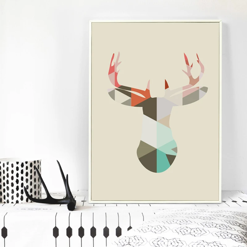 Свежий абстрактный олень дактилоскопическое Дерево Бабочка А4 А3 А2 холст