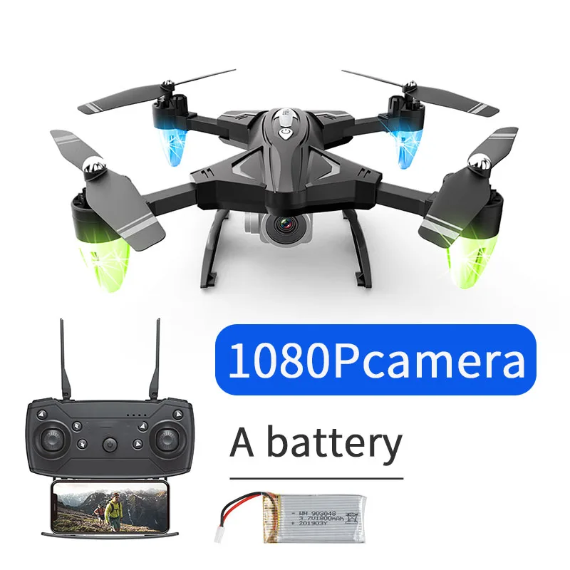 1080p camera 1batter 1800 мАч аккумулятор для беспилотника с камерой wifi FPV селфи Дрон Профессиональный складной rc Квадрокоптер игрушки дешевые RC вертолеты подарок - Цвет: 1080p camera 1batter