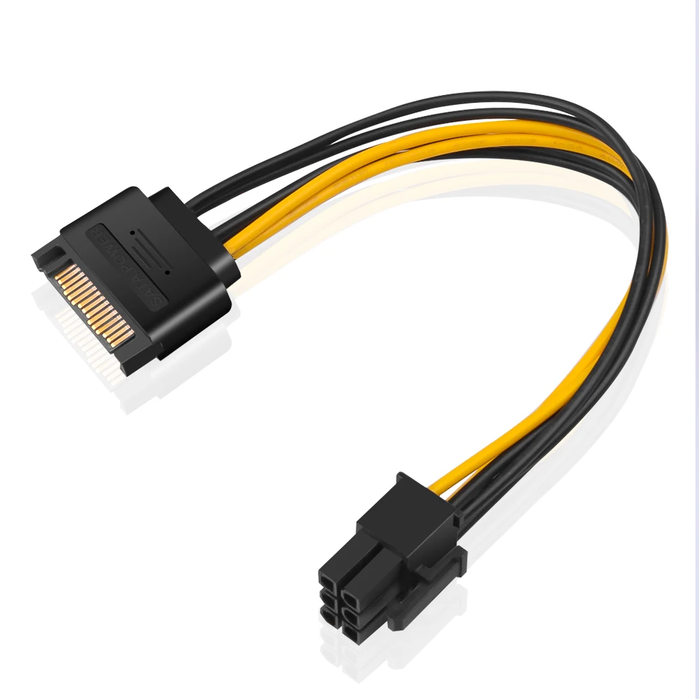 Kebidu 5 шт. PCI E Экспресс кабель питания Блок Sata до 6 pin ATX 18AWG адаптер Riser для Bitcoin Miner|sata