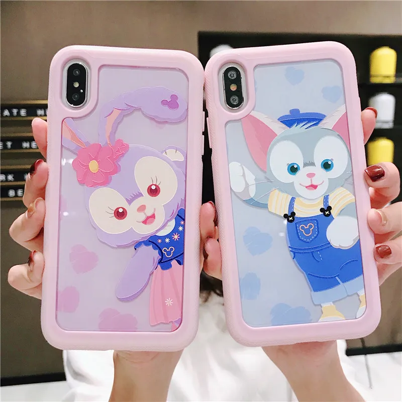 TPU+ PC двусторонний помощи чехол для iphone X XR XS MAX 7 8 плюс 6 6s милые даффи ShellieMay аниме Gelatoni StellaLou чехол