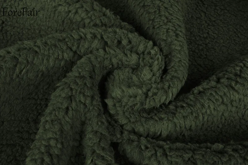 Forefair флисовая женская зимняя куртка из искусственного меха плюшевый мишка уличная куртка с отворотом размера плюс теплая Повседневная укороченная Меховая куртка-бомбер