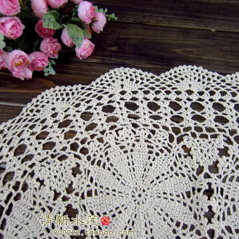 Красивый настольный коврик ручной работы в французском стиле 100% хлопок бежевая