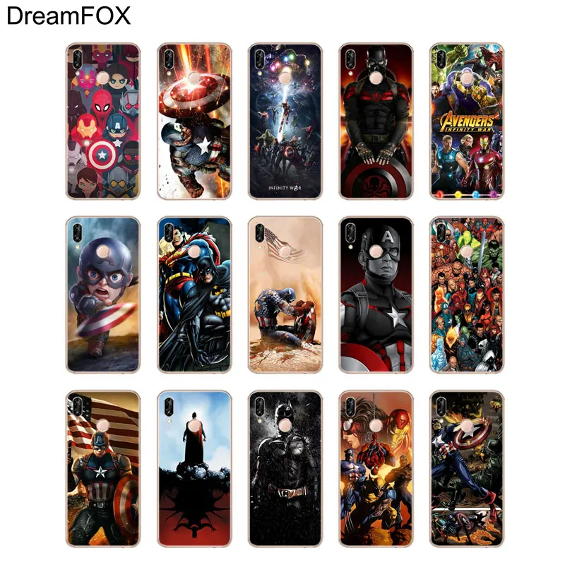 DREAMFOX M308 Америка Супергерой Мягкий ТПУ силиконовый чехол для huawei Honor 6A 6C 7X9 10 P20 P30 Lite