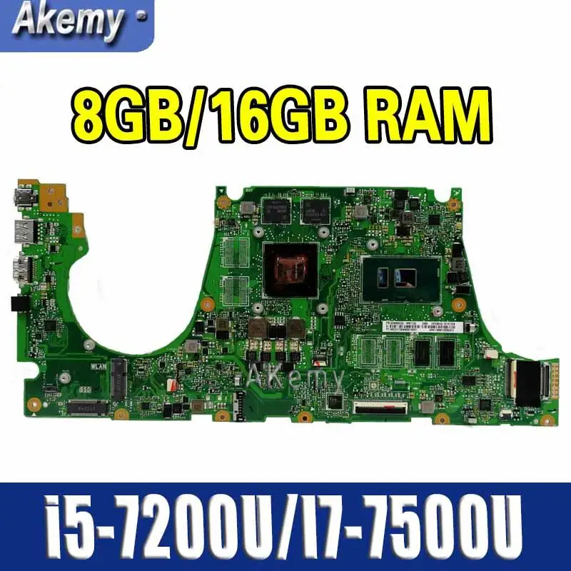 Материнская плата для ноутбука For Asus UX530U UX530UQ UX530UA UX530UR UX530UX материнская 8G 16G