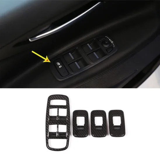 4 шт./компл. из углеродного волокна стиль ABS кнопка двери окна панель Крышка
