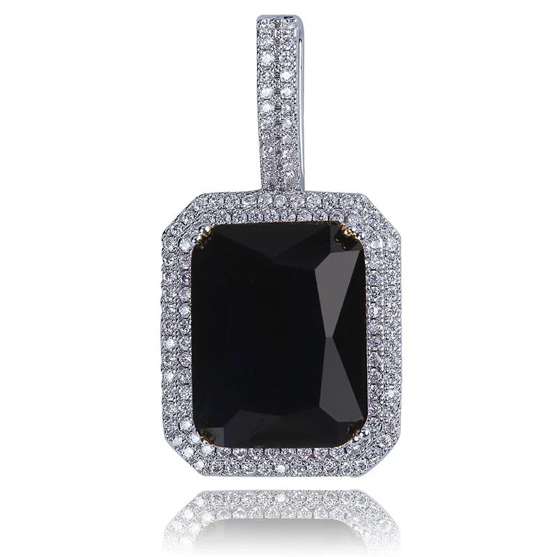P19040009-black TOPGRILLZ, со льдом, с драгоценными камнями, ожерелье с подвеской в виде пасьянса, камни бесконечности, твердые кубические циркониевые украшения в стиле хип-хоп, подарок - Окраска металла: P19040009-black