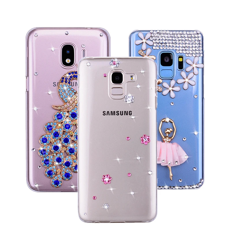 Блестящий цветочный блестящий чехол со стразами для Samsung Galaxy S10 S10e S8 S9 Plus Note 9 8 5 M10