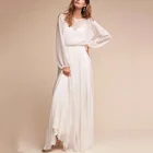 Женская длинная шифоновая юбка, белая классическая юбка в пол с эластичным поясом для свадьбы или невесты, лето 2019