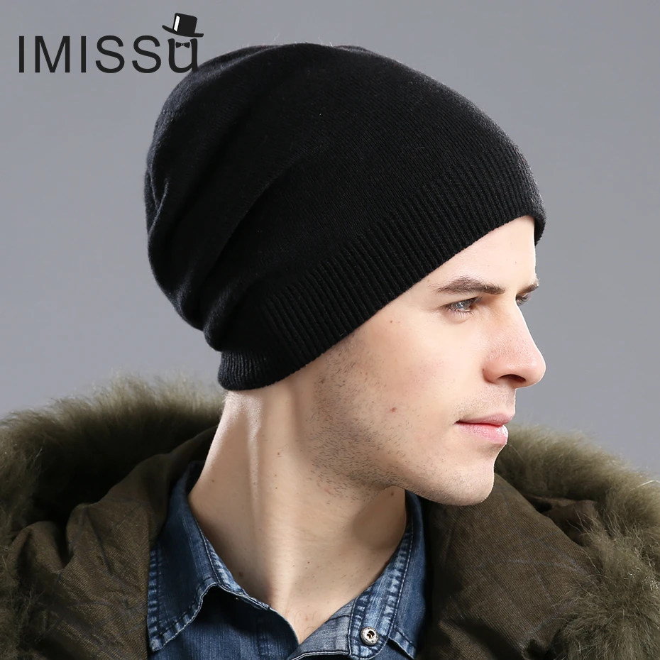 IMISSU брендовая новинка осень зима унисекс шапка вязаная натуральная шерсть Skullies