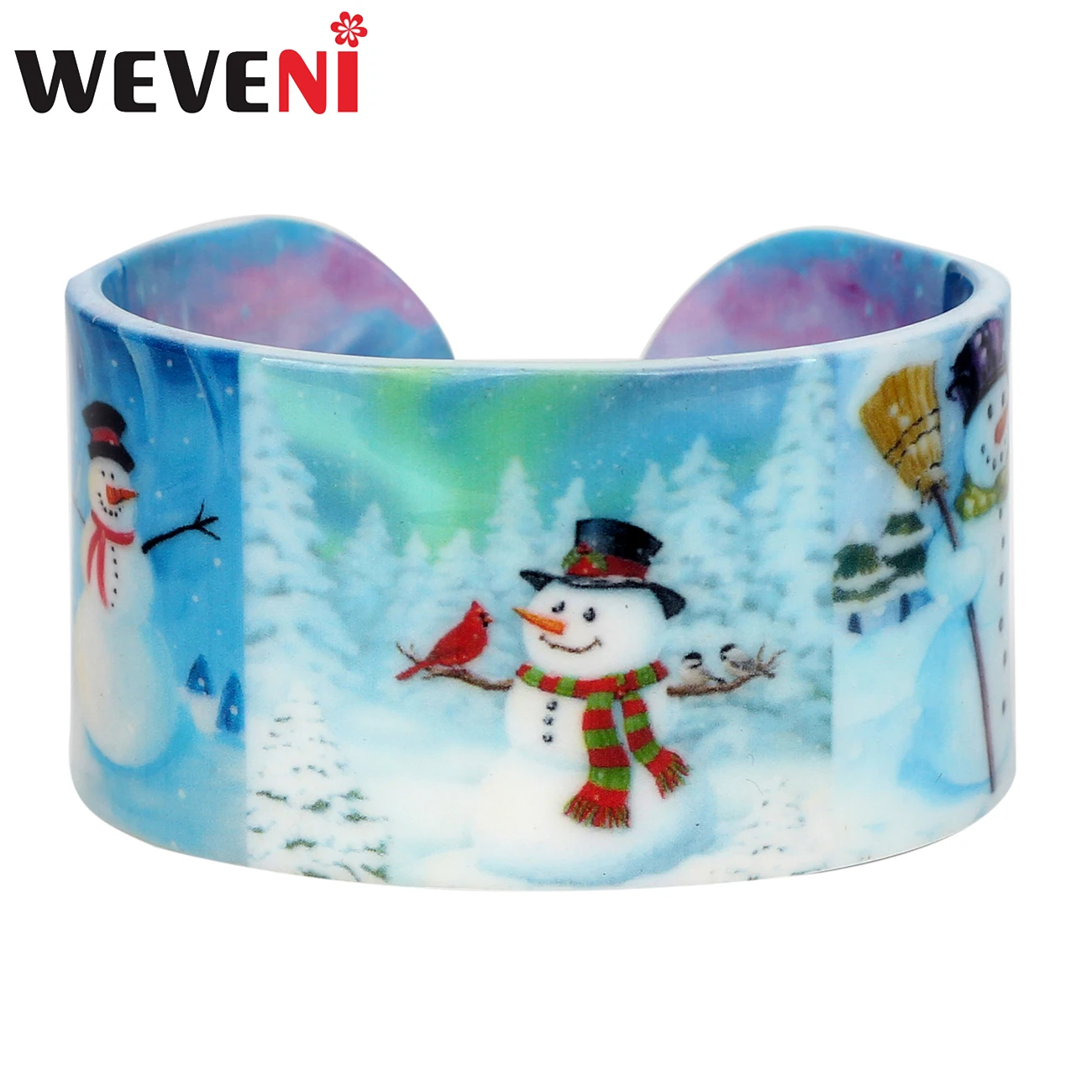 WEVENI инструкция акриловая Рождество Снеговик браслеты мультфильм Ремесло Navidad ювелирные изделия для женщин девочек подростков оптом подарок