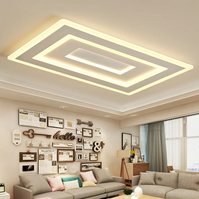 

Simple modern rectangular atmosphere home living room lamp led ceiling lamp creative bedroom lamp ultra-thin lamps WF6131044