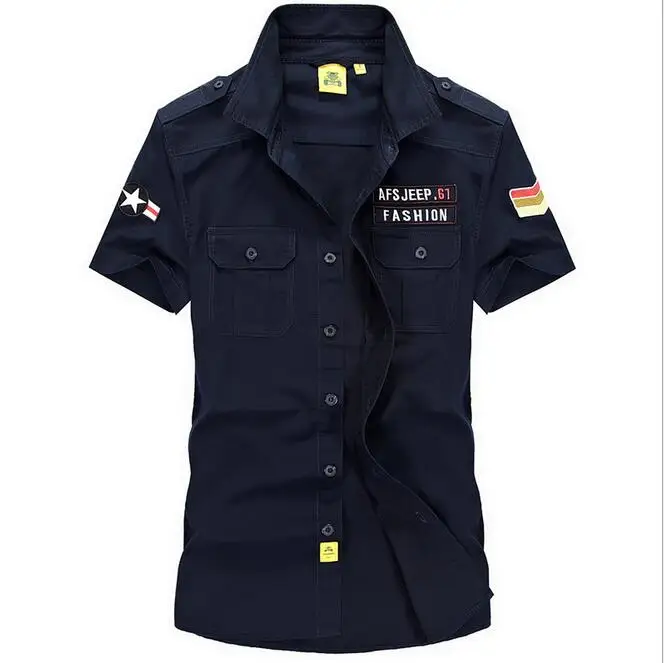 ROHOPO S до 5XL Летняя мужская рубашка с коротким рукавом, хлопок, свободные повседневные рубашки для мужчин, Классическая дизайнерская рубашка с вышитым логотипом