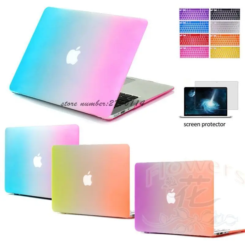 Матовый чехол в Радужном стиле для Macbook Air 11 13 Pro 15 Retina 12 дюймов New Ppro Touchbar A1706