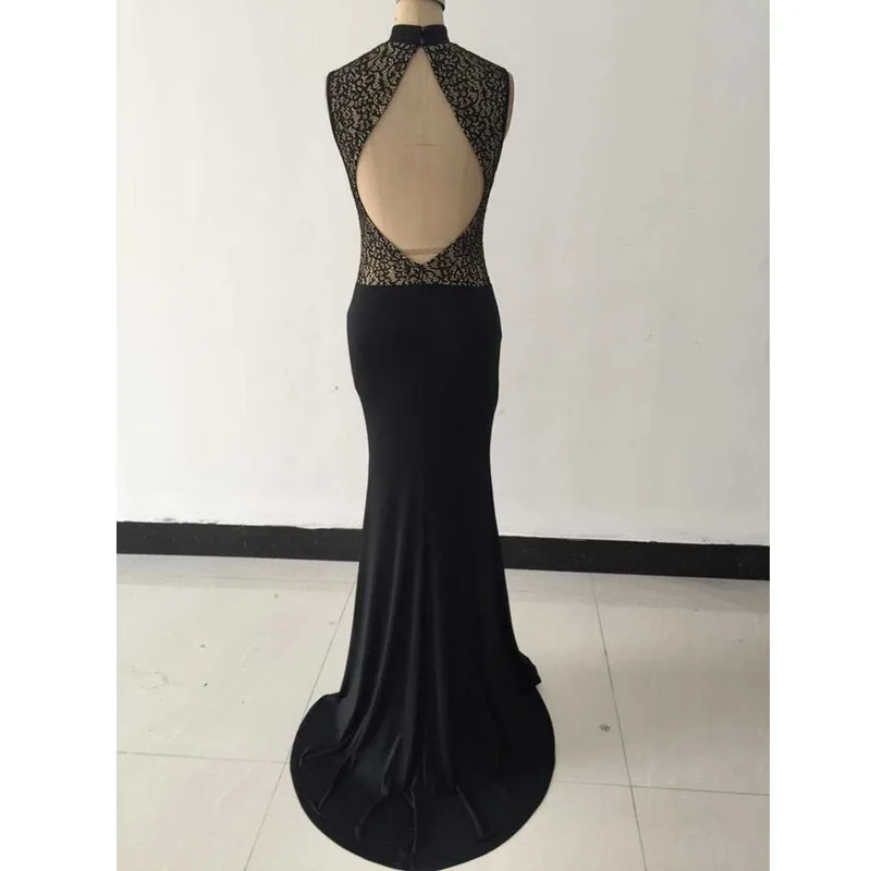 Зима Формальные Длинные платья 2017 Robe De Soiree элегантное черное кружевное платье с