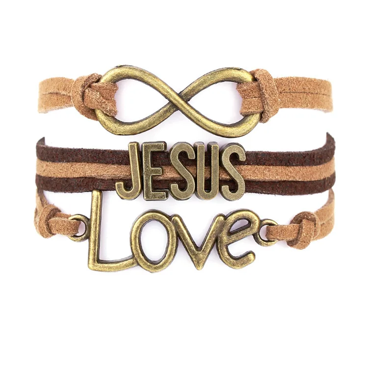2015 Fine Jewelry Multilayer Leather Bracelet Fashion Mask Jesus Anchors Infinity Heart Owl Wings Charm Bracelets Pulseira | Украшения и