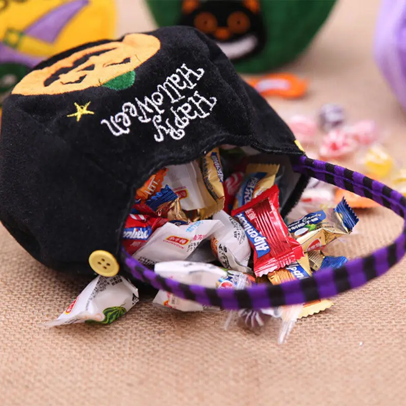 Фото 1Pc Happy Halloween Tote Bag Witch Pumpkin Prints Halloween Gift Candy Bag Cookie Bags Storage Handbag Party Gifts Bag №4