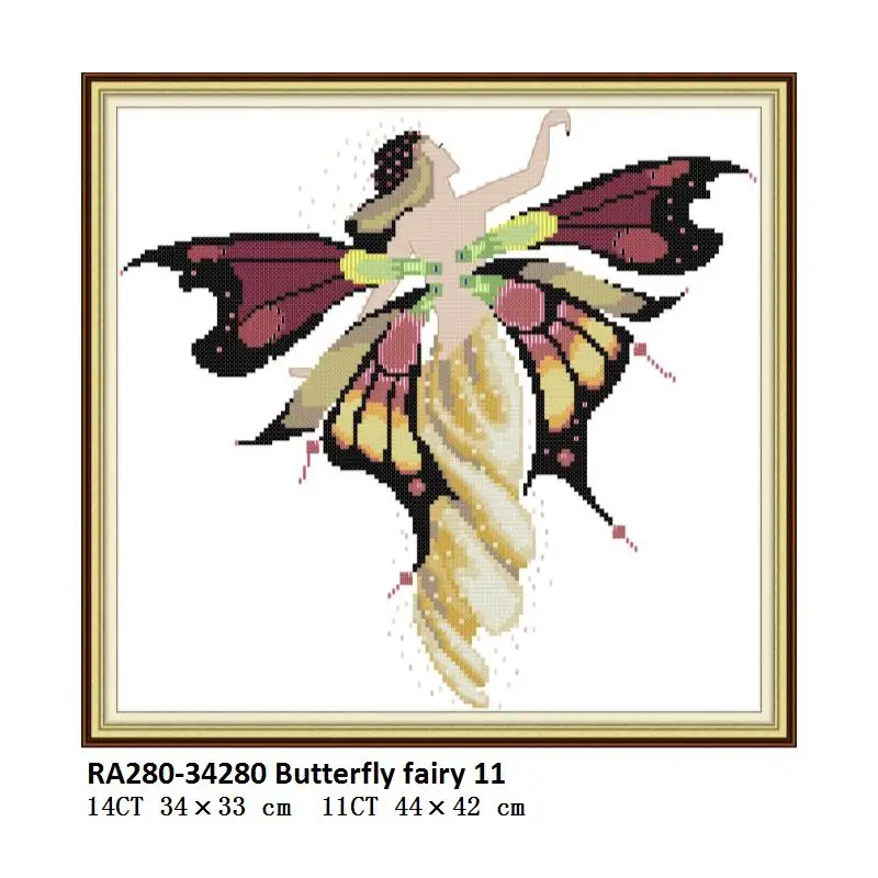 Cross Stitch RA280 Joy Sunday вышивка крестиком 14ct Бабочка Фея узоры Набор для вышивания DMC Aida Печатный холст вышивка крестиком рукоделие вышивка - Цвет: Cross Stitch RA280