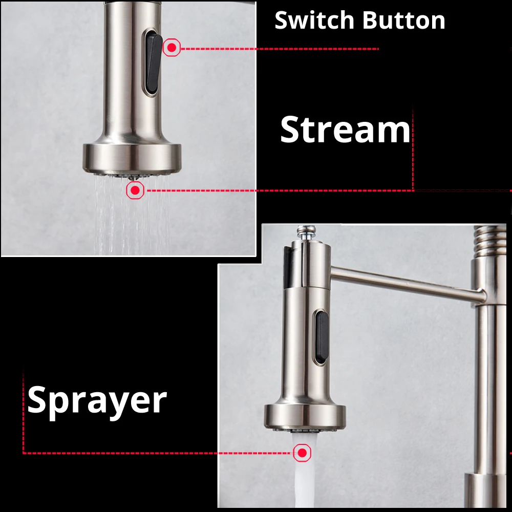 Матовый никелевый выдвижной кухонный кран для ванной смеситель раковины на