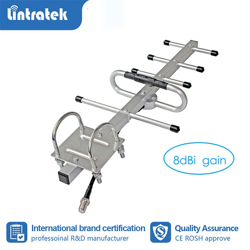 Lintratek 8 дБ усиление 5 единиц Yagi антенна GSM CDMA наружная N женский для сотового