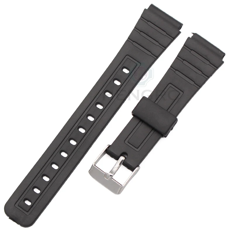 Silicone Rubber Watch Strap Band Men Black Sports Diving Watchbands Stainless Steel Pin Buckle  Watch Accessories