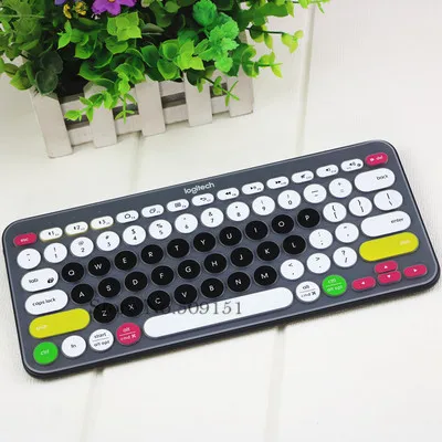 Candyblack Силиконовая Защитная крышка для клавиатуры для logitech K380 Bluetooth multi-устройства клавиатуры водонепроницаемый беспроводной настольный Пылезащитная пленка - Цвет: Candyblack