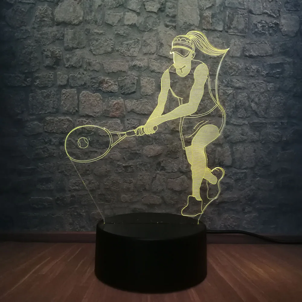 Новинка СПОРТИВНЫЙ ИГРОВОЙ теннис 3D LED ночник светильник атмосфера 7 цветов