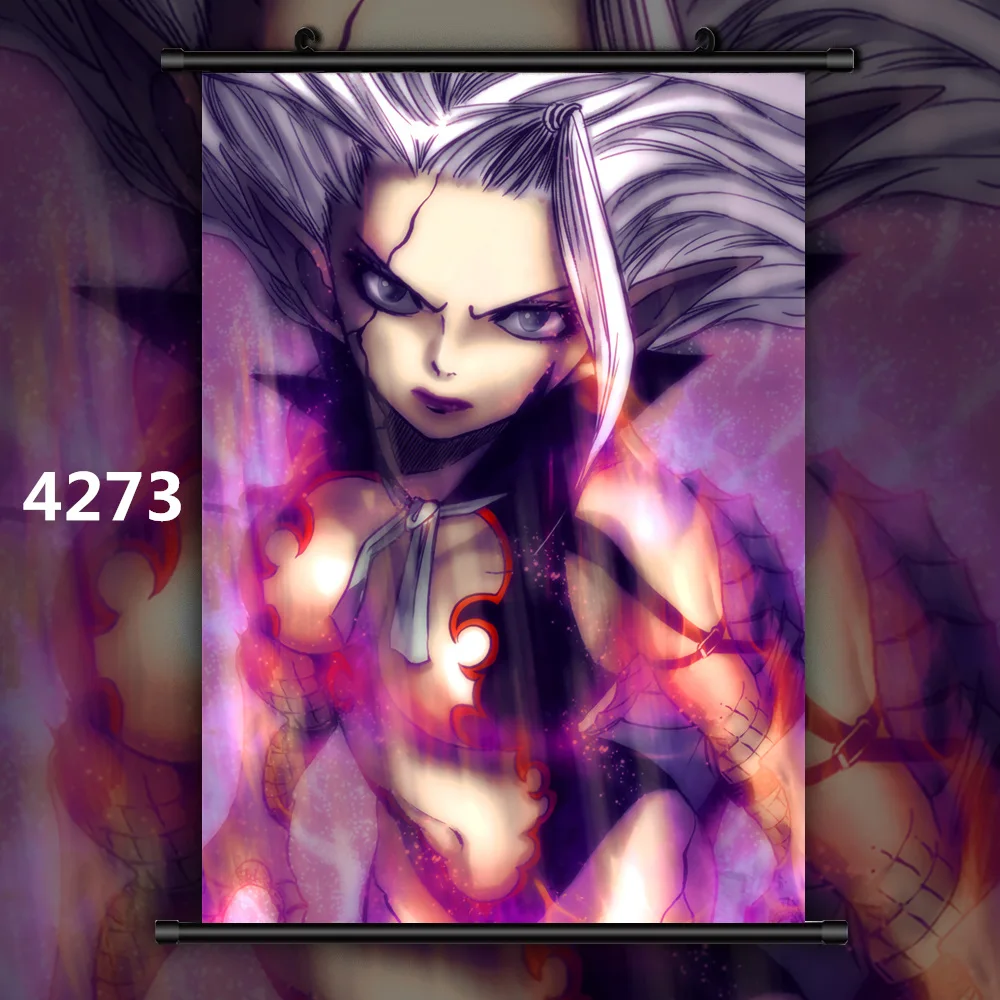 4273 Сказочный хвост Mirajane Erza Lucy Juvia Аниме Манга настенный плакат свиток B - Цвет: 4273