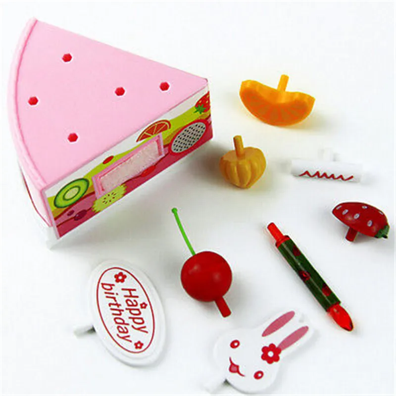 

37PCS DIY Funny Cutting Fruit Birthday Cake Food Play Toy Set Kids Boy Girl Children Classic Toys