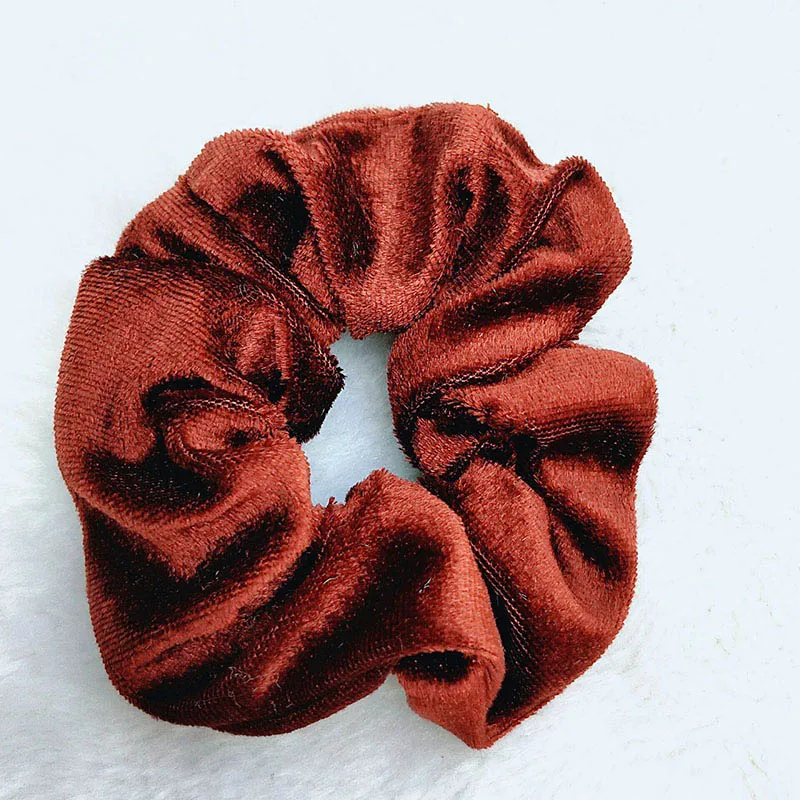 38 Red Brown 40 цветов, винтажные резинки для волос, бархатные резинки для волос, женские эластичные резинки для волос, для девушек, конский хвост, держатель, резинки для волос, аксессуары для волос - Цвет: 38 Red Brown