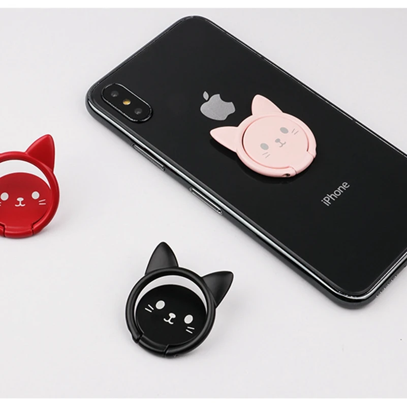 Милый держатель кольца для iPhone 6 7 8 samsung Xiaomi huawei 360 Вращающийся держатель для мобильного телефона магнитный автомобильный держатель