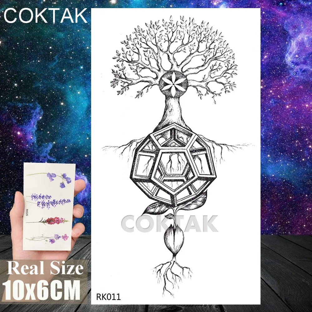 CRK011 Черные временные тату хной наклейки мандала цветок реалистичные моющиеся татуировки Поддельные геометрические боди-арт Грудь татуировки для женщин - Цвет: CRK011