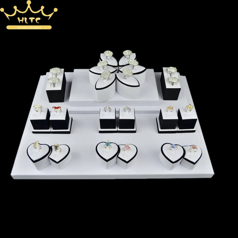Подставка для колец из белой искусственной кожи держатель и браслетов