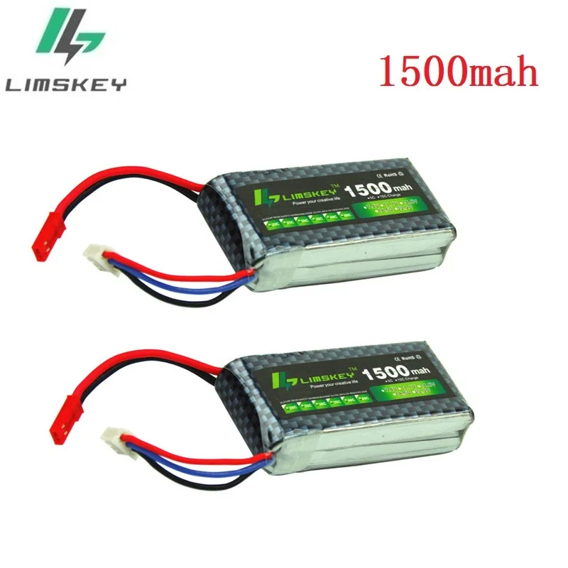 Limskey power 7,4 V Lipo батарея 2s 1500mah 25C 25c 30C для RC Qudcopter Вертолет самолет автомобиль JST/T штепсельная игрушка 2S батарея 2 шт