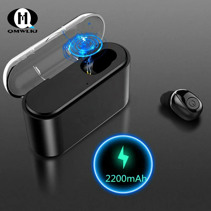 TWS 5D стерео Bluetooth гарнитура 5 0 Mini Twins наушники Беспроводная зарядка коробка 2200mAh