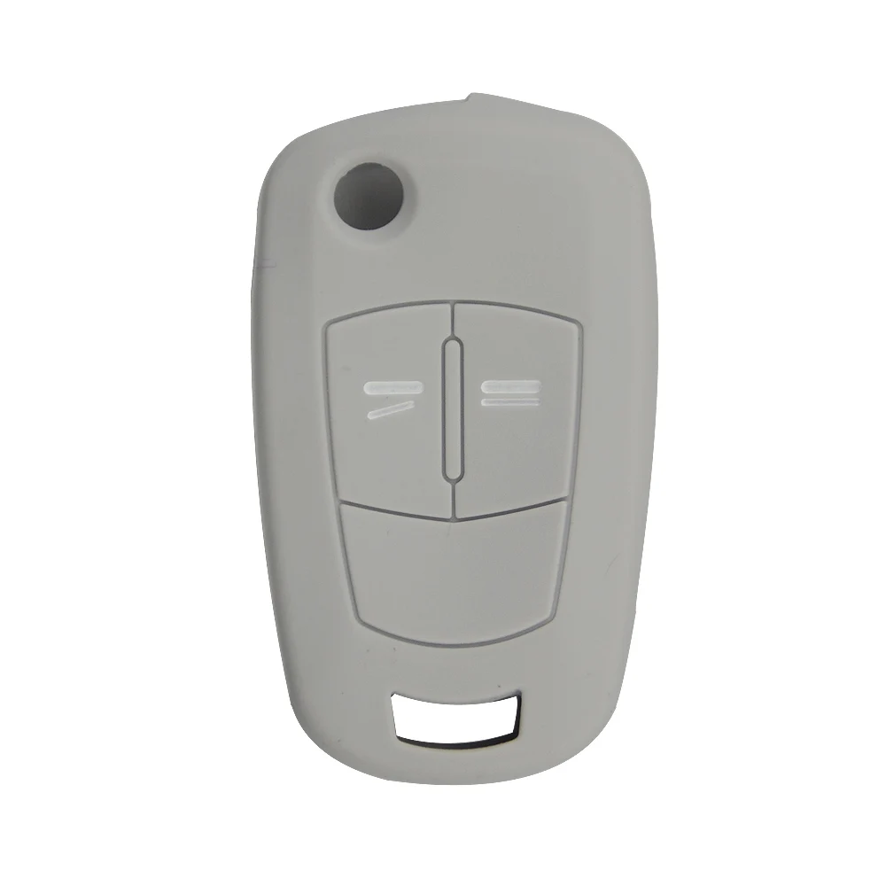 Серый OkeyTech, цветной, 2 кнопки, автомобильный брелок, чехол для Opel Astra H Corsa D j insignia g vectra c mokka zafira, чехол для ключей автомобиля - Название цвета: Серый