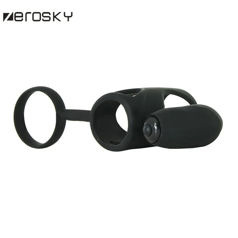Zerosky Male Vibration Cock Ring Chastity Device Scrotal Bondage Delayed Ejaculation Penis Adults Sex Toys For Men | Красота и